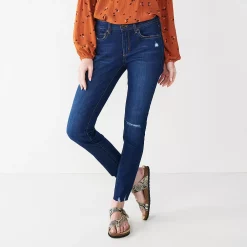 Women's Sonoma Goods For Life® Supersoft Stretch Midrise Skinny Jeans -Sonoma Clothing Store 2954787 Wyatt Destructed