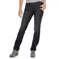 Women's Sonoma Goods For Life® Supersoft Midrise Straight-Leg Jeans 36 Women's Sonoma Goods For Life® Supersoft Midrise Straight-Leg Jeans -Sonoma Clothing Store 3022856 Black Crosshatch