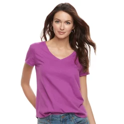 Petite Sonoma Goods For Life® Essential V-Neck Tee -Sonoma Clothing Store 3053848 Imagine Orchid