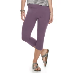 Women's Sonoma Goods For Life® Wide-Waist Capri Leggings -Sonoma Clothing Store 3584124 Black Plum