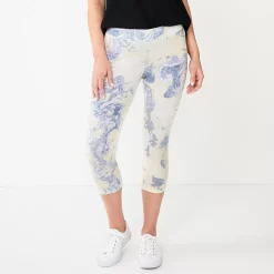 Women's Sonoma Goods For Life® Wide-Waist Capri Leggings -Sonoma Clothing Store 3584124 Blue Marble