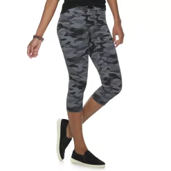 Women's Sonoma Goods For Life® Wide-Waist Capri Leggings -Sonoma Clothing Store 3584124 Gray Camo
