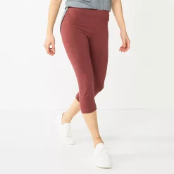 Women's Sonoma Goods For Life® Wide-Waist Capri Leggings -Sonoma Clothing Store 3584124 Maroon
