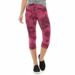 Women's Sonoma Goods For Life® Wide-Waist Capri Leggings -Sonoma Clothing Store 3584124 Pink Dye Effect