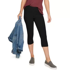 Women's Sonoma Goods For Life® Wide-Waist Capri Leggings -Sonoma Clothing Store 3584124 Pitch Black