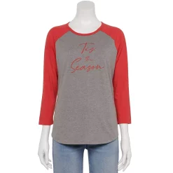 Women's Sonoma Goods For Life® Baseball Tee -Sonoma Clothing Store 4008826 Tis The Season Grey