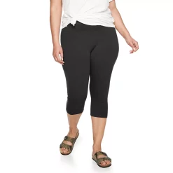 Plus Size Sonoma Goods For Life® Knit Capri Leggings -Sonoma Clothing Store 4878367 Black