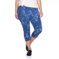 Plus Size Sonoma Goods For Life® Knit Capri Leggings -Sonoma Clothing Store 4878367 Blue Dye Effect