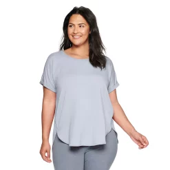Plus Size Sonoma Goods For Life® Supersoft Short Sleeve Top -Sonoma Clothing Store 4886368 Gray Purple