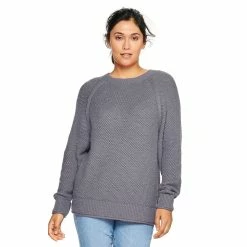 Women's Sonoma Goods For Life® All Over Stitch Crewneck Sweater -Sonoma Clothing Store 4923526 Mauve