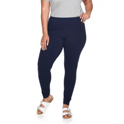 Plus Size Sonoma Goods For Life® Midrise Leggings -Sonoma Clothing Store 4966829 Navy