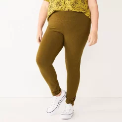 Plus Size Sonoma Goods For Life® Midrise Leggings -Sonoma Clothing Store 4966829 Olive