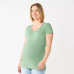 Maternity Sonoma Goods For Life® Essential V-Neck Tee -Sonoma Clothing Store 4980526 Aspen Leaf