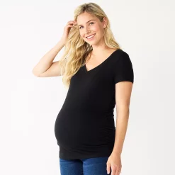 Maternity Sonoma Goods For Life® Essential V-Neck Tee -Sonoma Clothing Store 4980526 Black