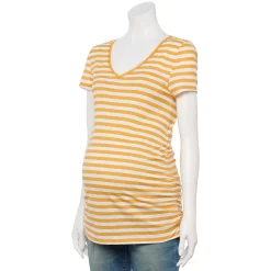 Maternity Sonoma Goods For Life® Essential V-Neck Tee -Sonoma Clothing Store 4980526 Gold Stripe