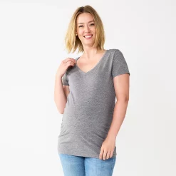 Maternity Sonoma Goods For Life® Essential V-Neck Tee -Sonoma Clothing Store 4980526 Grey