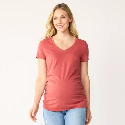 Maternity Sonoma Goods For Life® Essential V-Neck Tee -Sonoma Clothing Store 4980526 Medium Pink