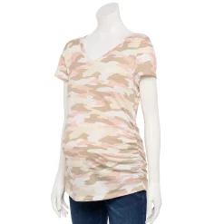 Maternity Sonoma Goods For Life® Essential V-Neck Tee -Sonoma Clothing Store 4980526 Neutral Camo