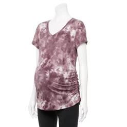 Maternity Sonoma Goods For Life® Essential V-Neck Tee -Sonoma Clothing Store 4980526 Purple Tie Dye