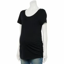 Maternity Sonoma Goods For Life® Essential Scoopneck Tee -Sonoma Clothing Store 4998304 Black