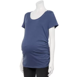 Maternity Sonoma Goods For Life® Essential Scoopneck Tee -Sonoma Clothing Store 4998304 Cyclone Blue