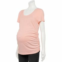 Maternity Sonoma Goods For Life® Essential Scoopneck Tee -Sonoma Clothing Store 4998304 Peach