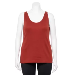 Plus Size Sonoma Goods For Life® Everyday Rib Tank -Sonoma Clothing Store 5035582 Berry Garnet