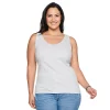 Plus Size Sonoma Goods For Life® Everyday Rib Tank -Sonoma Clothing Store 5035582 Heather Gray