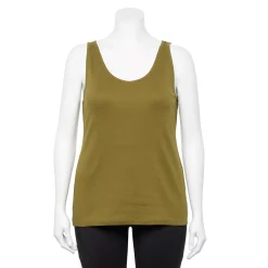 Plus Size Sonoma Goods For Life® Everyday Rib Tank -Sonoma Clothing Store 5035582 Odyssey Green