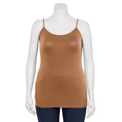 Plus Size Sonoma Goods For Life® Spaghetti Strap Cami -Sonoma Clothing Store 5158435 Brown