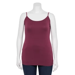 Plus Size Sonoma Goods For Life® Spaghetti Strap Cami -Sonoma Clothing Store 5158435 Plum