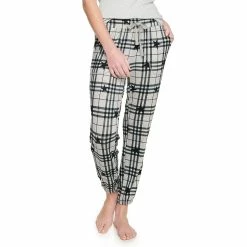 Women's Sonoma Goods For Life® Snit Banded Bottom Pajama Pants -Sonoma Clothing Store 5161200 Gray Star Plaid