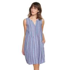 Women's Sonoma Goods For Life® Pintuck Linen-Blend Dress -Sonoma Clothing Store 5215954 Blue Stripe