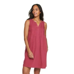 Women's Sonoma Goods For Life® Pintuck Linen-Blend Dress -Sonoma Clothing Store 5215954 Mauve