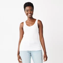 Petite Sonoma Goods For Life® Everyday Rib Tank -Sonoma Clothing Store 5216348 White