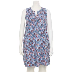 Plus Size Sonoma Goods For Life® Pintuck Linen-Blend Dress -Sonoma Clothing Store 5223428 Americana Floral