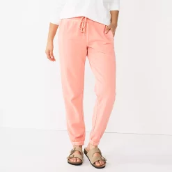 Women's Sonoma Goods For Life® Cinched Knit Jogger Pants -Sonoma Clothing Store 5225497 Coral