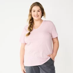 Plus Size Sonoma Goods For Life® Everyday V-Neck Tee -Sonoma Clothing Store 5232140 Lilac