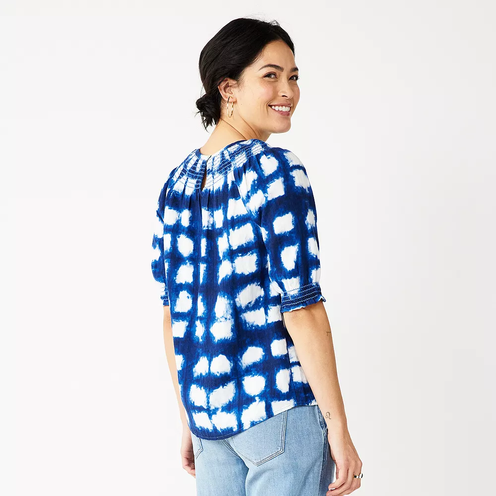 Women's Sonoma Goods For Life® Elbow Smock Neck Top 6 Women's Sonoma Goods For Life® Elbow Smock Neck Top - Image 4