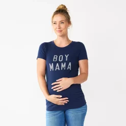 Maternity Sonoma Goods For Life® Fitted Crewneck Graphic Tee -Sonoma Clothing Store 5237042 Boy Mama