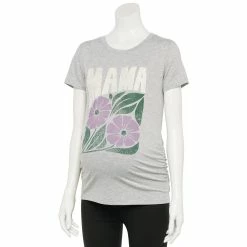 Maternity Sonoma Goods For Life® Fitted Crewneck Graphic Tee -Sonoma Clothing Store 5237042 Gray Mama Floral