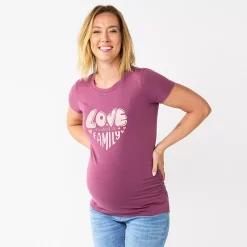 Maternity Sonoma Goods For Life® Fitted Crewneck Graphic Tee -Sonoma Clothing Store 5237042 Love Makes A Family