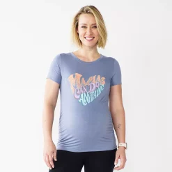 Maternity Sonoma Goods For Life® Fitted Crewneck Graphic Tee -Sonoma Clothing Store 5237042 Mighty Mama