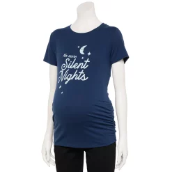 Maternity Sonoma Goods For Life® Fitted Crewneck Graphic Tee -Sonoma Clothing Store 5237042 No More Silent Nights