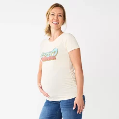 Maternity Sonoma Goods For Life® Fitted Crewneck Graphic Tee -Sonoma Clothing Store 5237042 Vintage Happy Mama