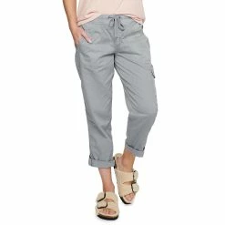 Women's Sonoma Goods For Life® Comfort Waist Utility Capri Pants -Sonoma Clothing Store 5237613 Light Gray