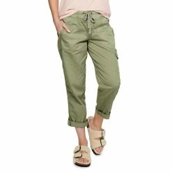 Women's Sonoma Goods For Life® Comfort Waist Utility Capri Pants -Sonoma Clothing Store 5237613 Sydney Olive