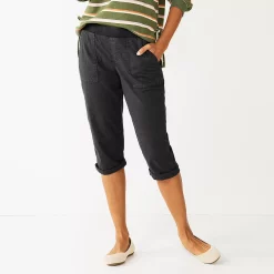 Women's Sonoma Goods For Life® Comfort Waist Pull-On Capri Pants -Sonoma Clothing Store 5237938 Black