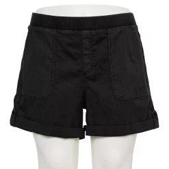 Plus Size Sonoma Goods For Life® Easy Pull-On Utility Shorts -Sonoma Clothing Store 5239300 Black