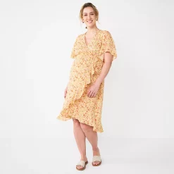 Maternity Sonoma Goods For Life® Flutter Sleeve Wrap Dress -Sonoma Clothing Store 5241695 Ditsy Floral
